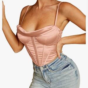 Cowl neck corset top